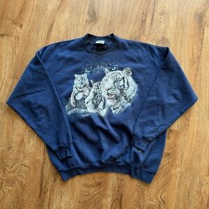 Vintage 90s navy tiger crewneck sweatshirt